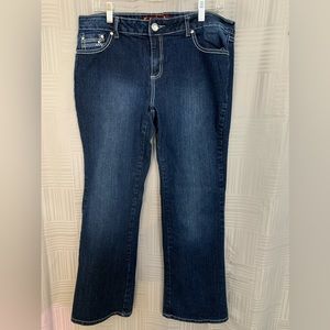 1five1  Womans Boot Cut Jeans Rinestones Size 14